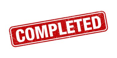 Tamamlanmış Pul Kırmızı Grunge Doku Vektör İllüstrasyon