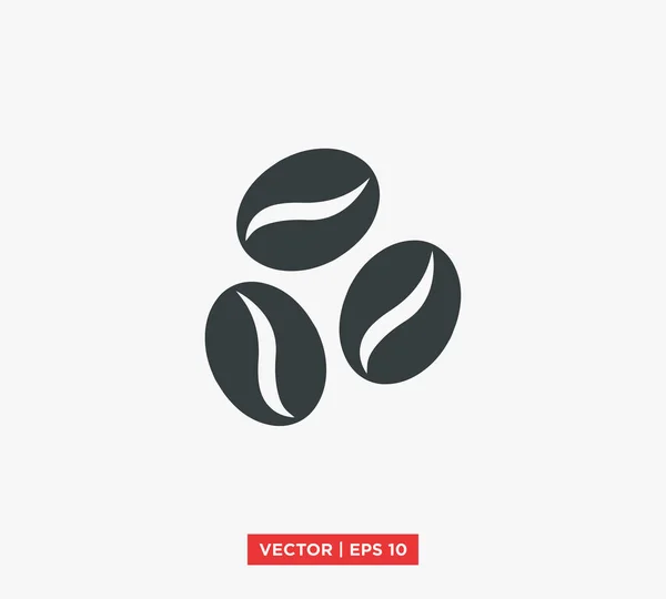 Ilustração do vetor do logotipo do ícone do feijão de café — Vetor de Stock