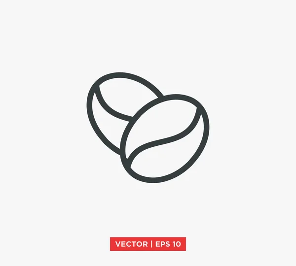 Kaffeebohne Symbol Logo Vektor Illustration — Stockvektor