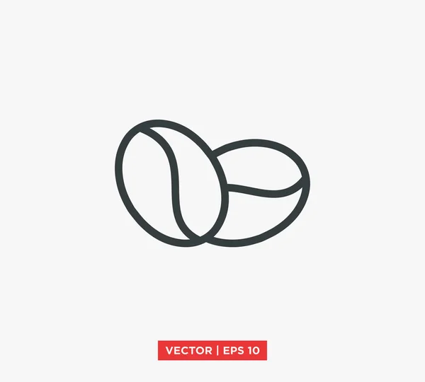 Ilustração do vetor do logotipo do ícone do feijão de café — Vetor de Stock