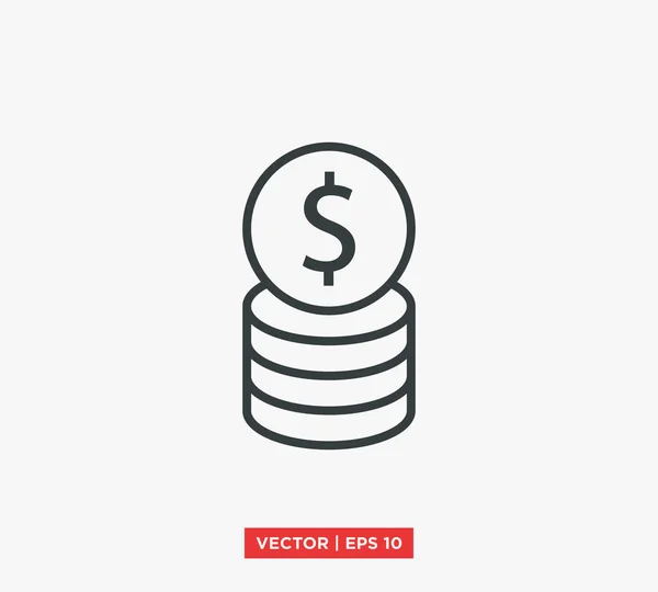 Münzen, Geld-Symbol-Vektor-Illustration — Stockvektor