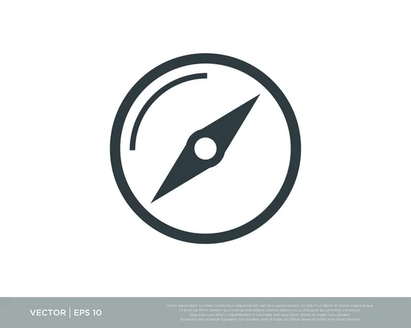Brújula Icono Vector Ilustración — Vector de stock