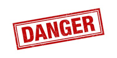 Tehlike Damgası Kırmızı Grunge Doku Vektörü İllüstrasyonu