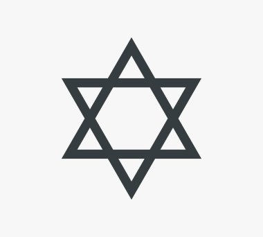 David Yıldızı, Altıgen Yıldız Simge Vektör İllüstrasyon