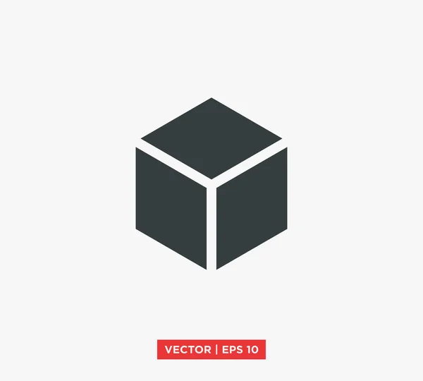 Ilustração do vetor do logotipo do ícone do cubo isométrico — Vetor de Stock