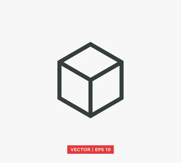 Ilustração do vetor do logotipo do ícone do cubo isométrico — Vetor de Stock