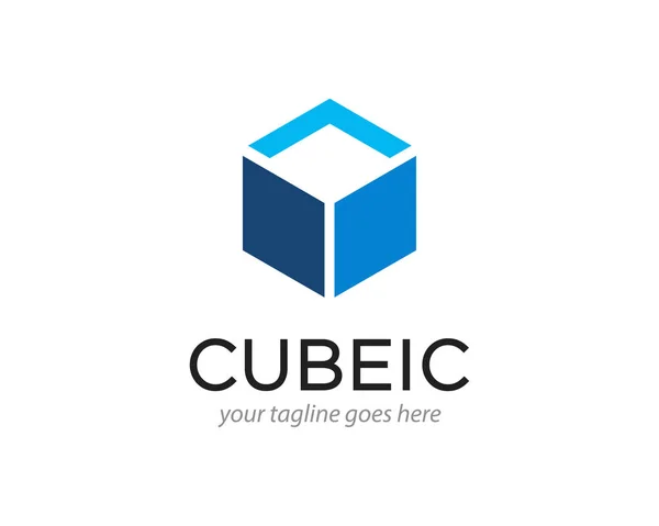 Abstracte kubus zeshoek logo ontwerp vector illustratie — Stockvector