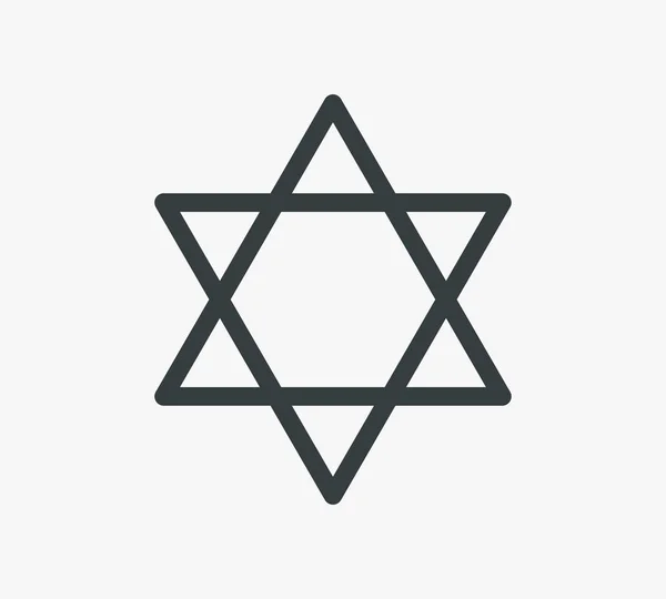 Davidsstjärnan, Hexagon stjärna ikon vektor illustration — Stock vektor