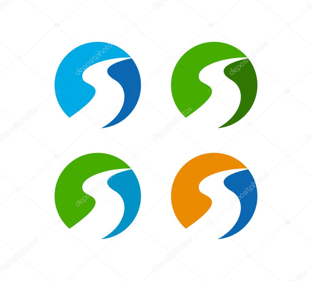 River Creek Logo Design Vector Illustration