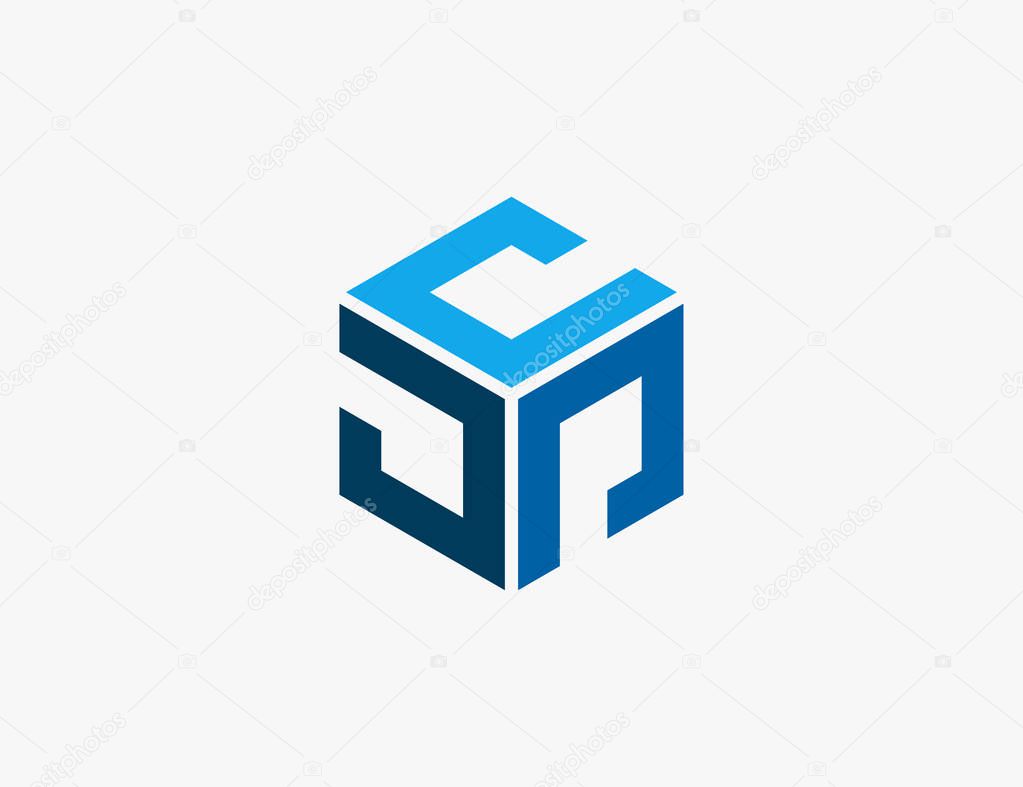 Abstract Cube Hexagon Logo Design Vector Illustration
