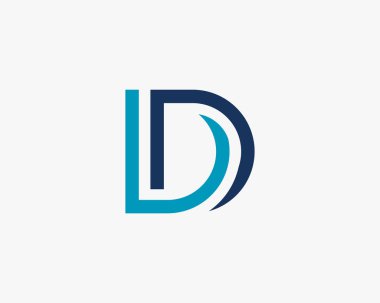 D Harfi Logo Tasarım Vektör İllüstrasyon