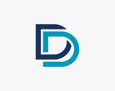 D Harfi Logo Tasarım Vektör İllüstrasyon