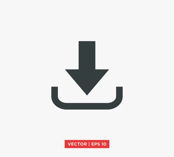 Ícone de download ilustração vetorial — Vetor de Stock