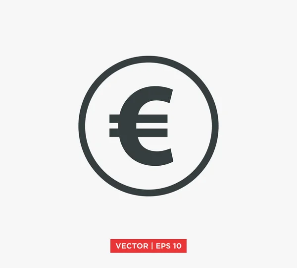 Icono Símbolo Del Euro Ilustración Vectorial — Vector de stock