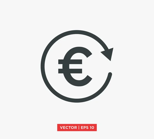 Euro Symbol Ikona Wektor Ilustracja — Wektor stockowy