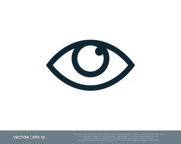 Ojo Icono Vector Ilustración — Vector de stock