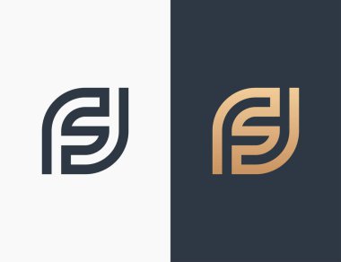 Mektup F Logo Şablon Tasarım Vektör İllüstrasyon