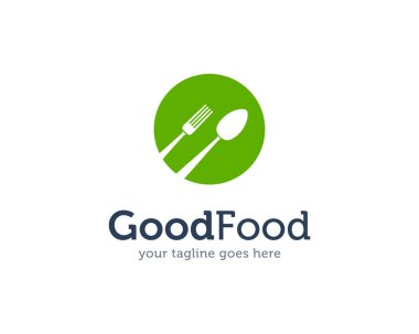 İyi Gıda Kaşık Çatal Bıçak Logo Simge Vektör