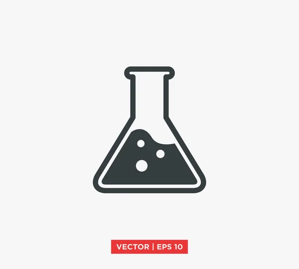 Ilustração do vetor do ícone do laboratório de Erlenmeyer do frasco — Vetor de Stock