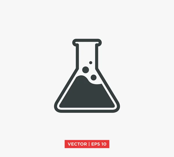 Flask Erlenmeyer Lab Icon Vector Illustration — Stock Vector