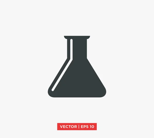 Ilustração do vetor do ícone do laboratório de Erlenmeyer do frasco — Vetor de Stock