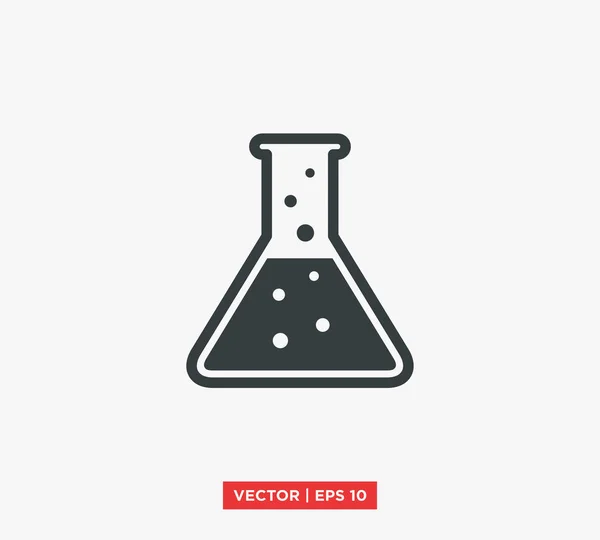 Ilustração do vetor do ícone do laboratório de Erlenmeyer do frasco — Vetor de Stock