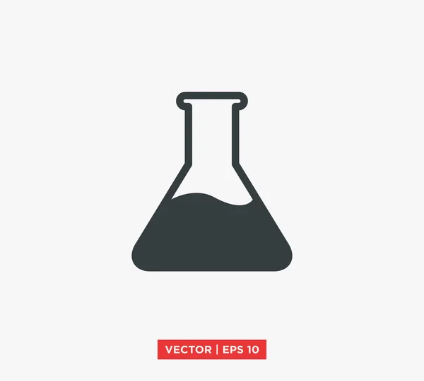 Ilustração do vetor do ícone do laboratório de Erlenmeyer do frasco — Vetor de Stock