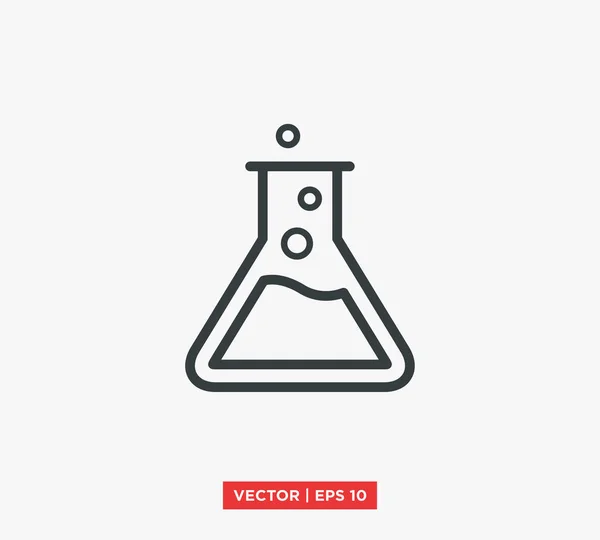 Ilustração do vetor do ícone do laboratório de Erlenmeyer do frasco — Vetor de Stock