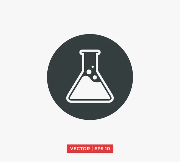 Erlenmeyer Lab Icono Vector Ilustración — Vector de stock