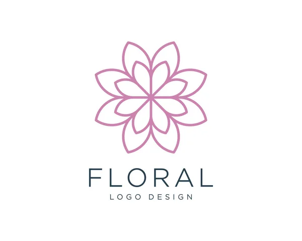 Flower Ornament Logo Vector Illustration — Stock Vector