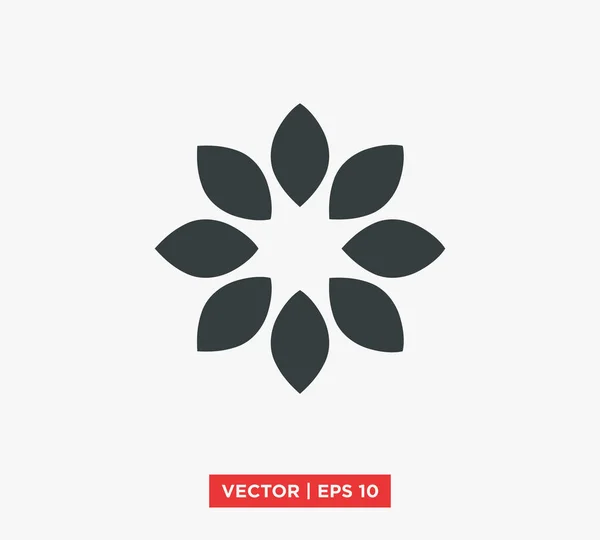 Icono de la hoja de flores Vector Ilustración — Vector de stock