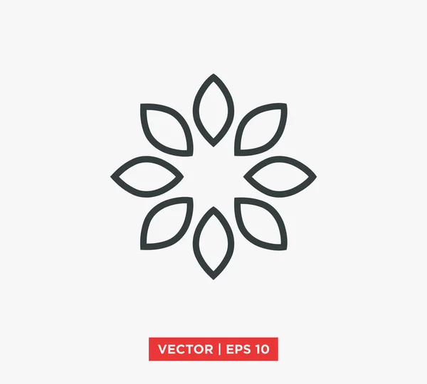 Icono de la hoja de flores Vector Ilustración — Vector de stock