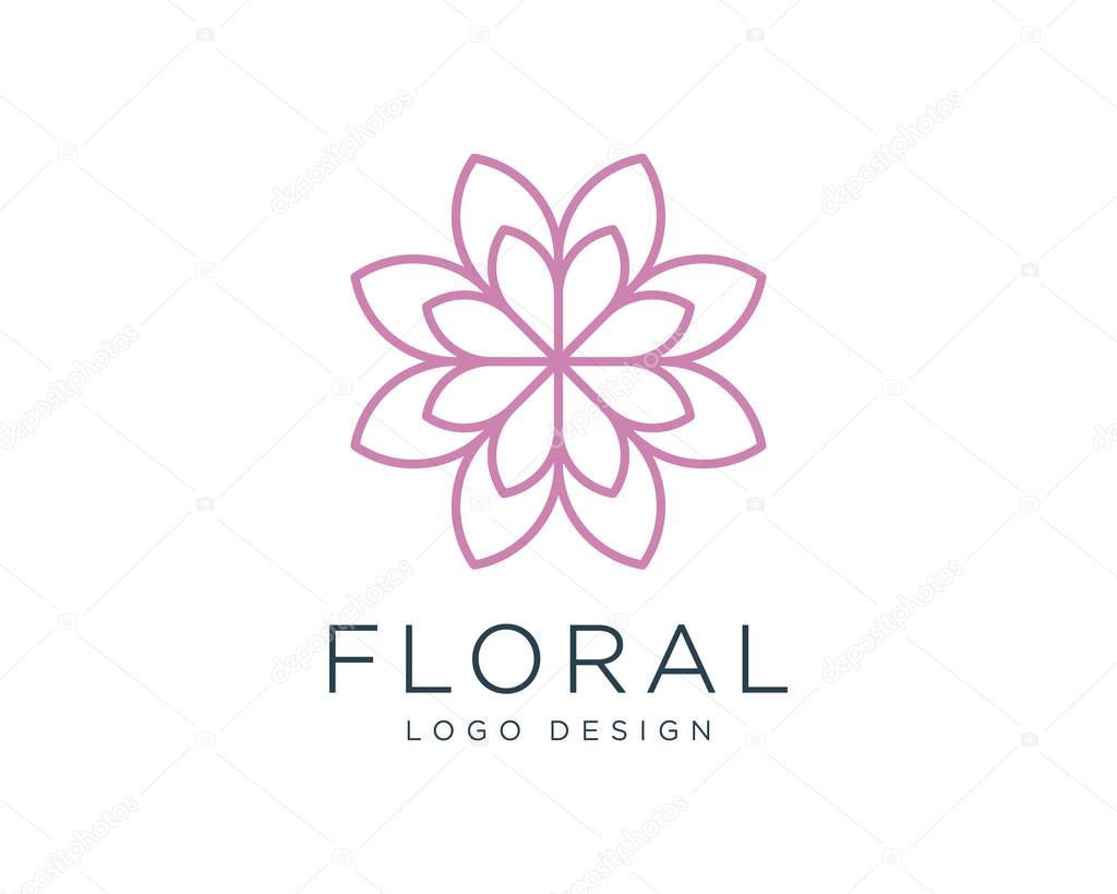 Flower Ornament Logo Vector Illustration