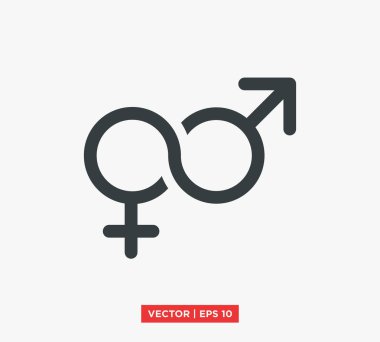 Cinsiyet Seti Erkek/Kadın Simge Vektör Çizimi