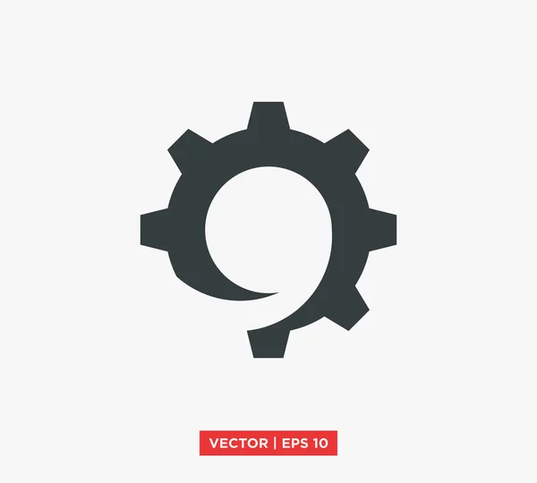 Configurações de engrenagem Icon Vector Ilustração — Vetor de Stock