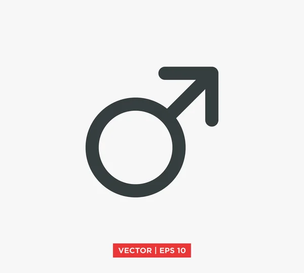 Ilustração do vetor do ícone do símbolo masculino do gênero — Vetor de Stock