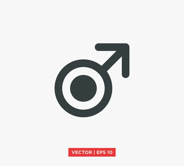 Ilustração do vetor do ícone do símbolo masculino do gênero — Vetor de Stock