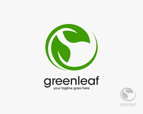 Illustration vectorielle de conception de logo de feuille verte — Image vectorielle