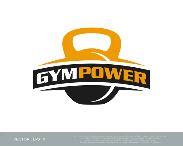 Kettlebell Ginásio Fitness Sport Logo Icon Vector — Vetor de Stock