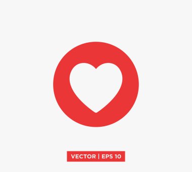 Kalp Logo Simge Vektör Çizimi