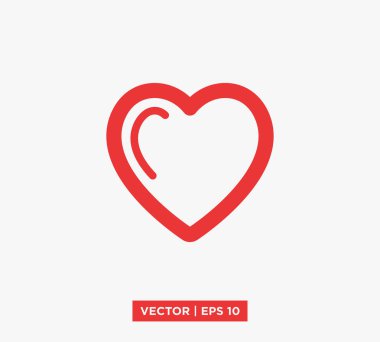 Kalp Logo Simge Vektör Çizimi