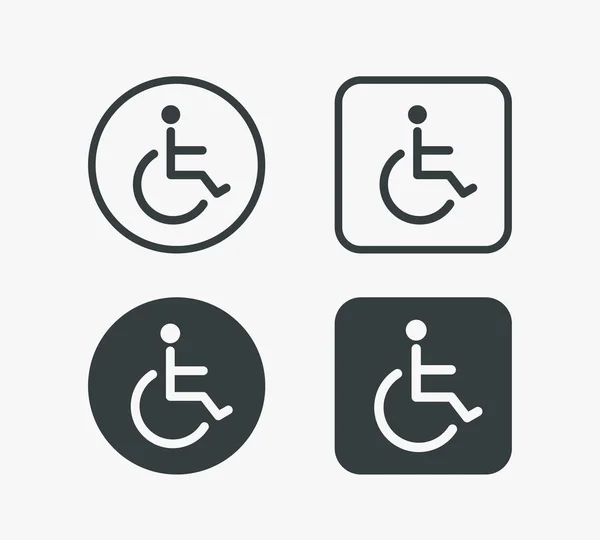 Illustration vectorielle d'icône de symbole de handicap handicapé — Image vectorielle
