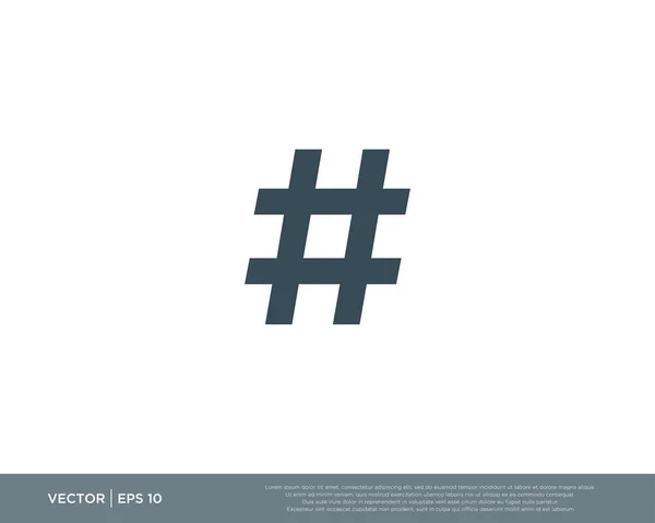 Hashtag Icono Símbolo Vector Ilustración — Vector de stock