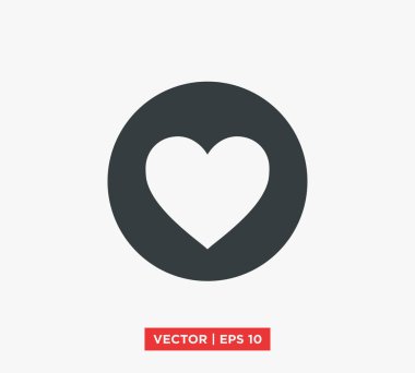 kalp aşk simge vektör çizim