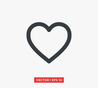kalp aşk simge vektör çizim