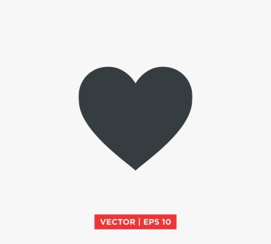 kalp aşk simge vektör çizim