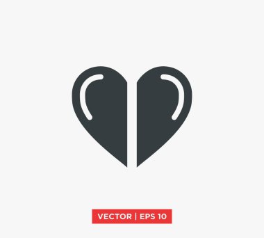 kalp aşk simge vektör çizim
