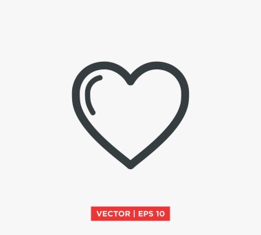 kalp aşk simge vektör çizim