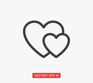 kalp aşk simge vektör çizim