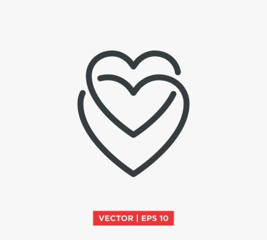 kalp aşk simge vektör çizim
